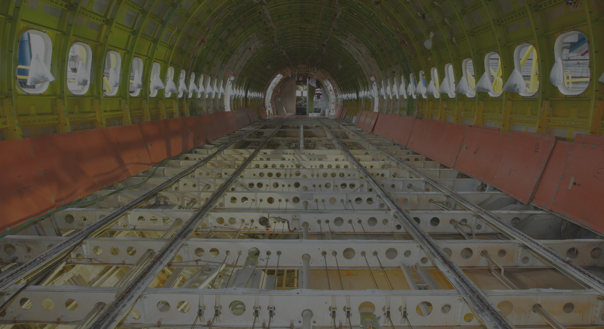 The basic framework of an aircraft during the recycling process